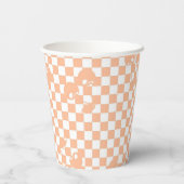 Peach Fuzz Cherry Gingham Pattern Papieren Bekers (Achterkant)