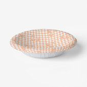 Peach Fuzz Cherry Gingham Pattern Papieren Kommen (Gebogen)