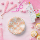 Peach Fuzz Cherry Gingham Pattern Papieren Kommen (Feest)