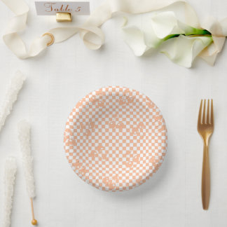 Peach Fuzz Cherry Gingham Pattern Papieren Kommen