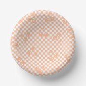 Peach Fuzz Cherry Gingham Pattern Papieren Kommen (Voorkant)