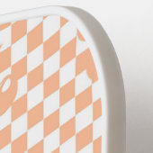 Peach Fuzz Cherry Gingham Pattern Pickleball Paddle (Links Detail)