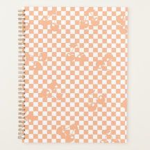 Peach Fuzz Cherry Gingham Pattern