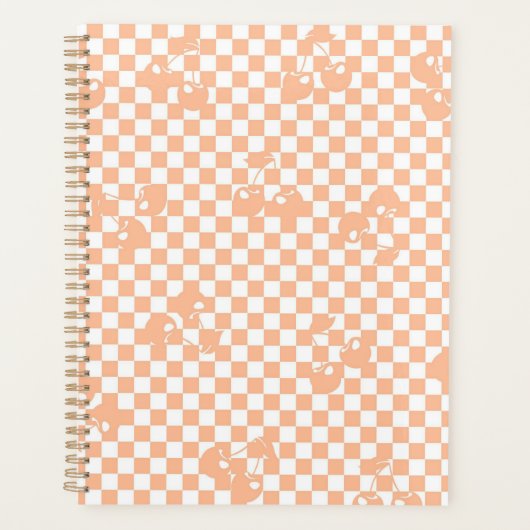 Peach Fuzz Cherry Gingham Pattern Planner (Voorkant)