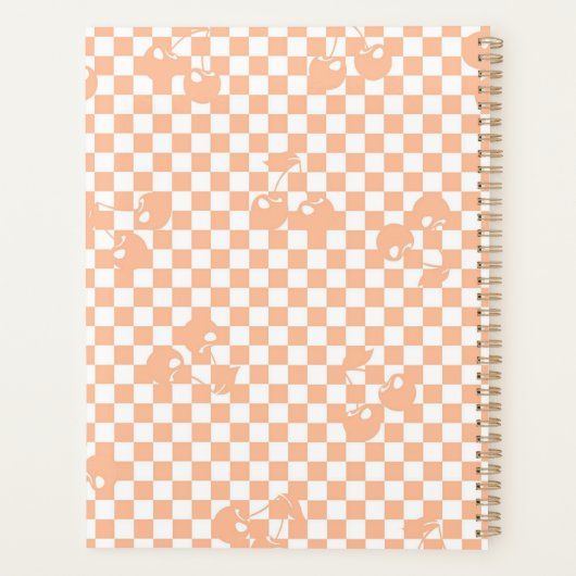 Peach Fuzz Cherry Gingham Pattern Planner (Achterkant)