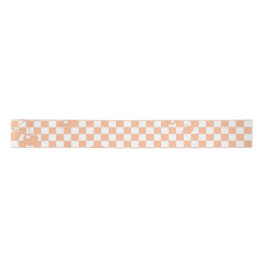 Peach Fuzz Cherry Gingham Pattern Satijnen Lint