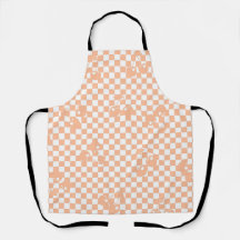 Peach Fuzz Cherry Gingham Pattern