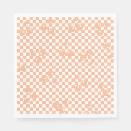 Peach Fuzz Cherry Gingham Pattern Servet