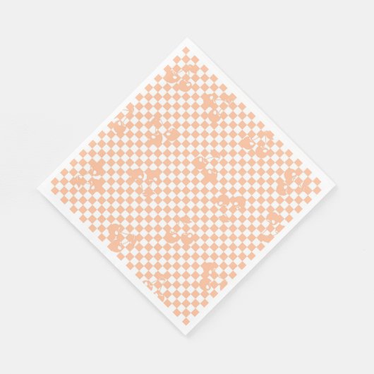 Peach Fuzz Cherry Gingham Pattern Servet (Hoek)