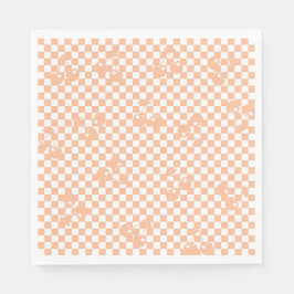 Peach Fuzz Cherry Gingham Pattern Servet