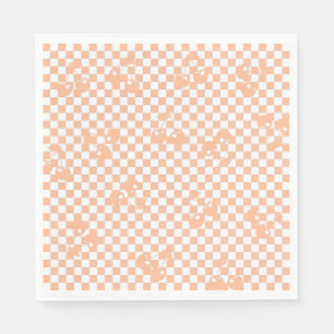 Peach Fuzz Cherry Gingham Pattern Servet