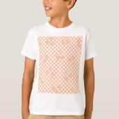 Peach Fuzz Cherry Gingham Pattern T-shirt (Voorkant)