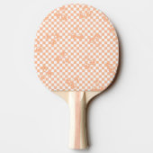 Peach Fuzz Cherry Gingham Pattern Tafeltennisbatje (Achterkant)