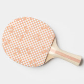 Peach Fuzz Cherry Gingham Pattern Tafeltennisbatje (Zijkant)