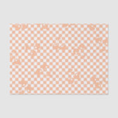 Peach Fuzz Cherry Gingham Pattern Tissuepapier (Voorkant)