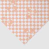 Peach Fuzz Cherry Gingham Pattern Tissuepapier (Detail)