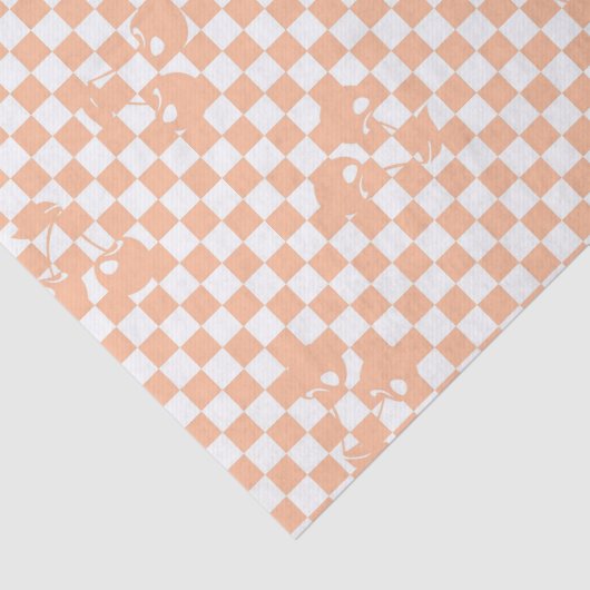 Peach Fuzz Cherry Gingham Pattern Tissuepapier (Detail)