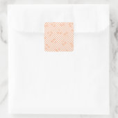 Peach Fuzz Cherry Gingham Pattern Vierkante Sticker (Tas)