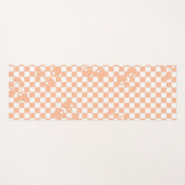Peach Fuzz Cherry Gingham Pattern Yogamat (Voorkant (horizontaal))