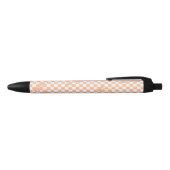 Peach Fuzz Cherry Gingham Pattern Zwarte Inkt Pen (Bovenkant)