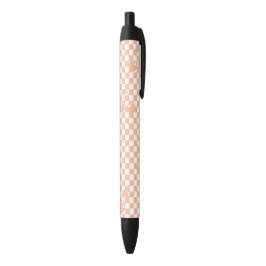 Peach Fuzz Cherry Gingham Pattern Zwarte Inkt Pen