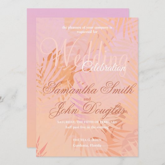 Peach Fuzz Classic Minimalistische moderne bruilof Kaart (Voorkant / Achterkant)