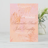 Peach Fuzz Classic Minimalistische moderne bruilof Kaart (Staand voorkant)