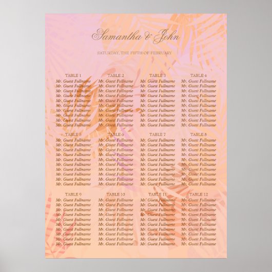 Peach Fuzz Classic Minimalistische moderne bruilof Poster (Voorkant)