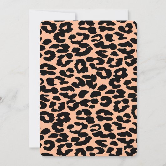 Peach fuzz Cool Trendy whimsy leopard zoet 16 Kaart (Achterkant)