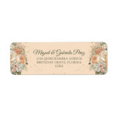 Peach Fuzz Cream Floral retouradres Etiket (Voorkant)