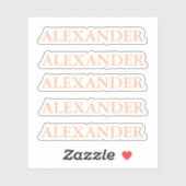 Peach fuzz Cut Out Sticker met Naam stickers (Vel)