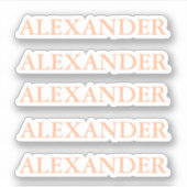 Peach fuzz Cut Out Sticker met Naam stickers (Voorkant)