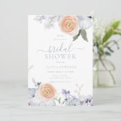 Peach Fuzz Dusty Blue Modern Vrijgezellenfeest Kaart (Staand voorkant)