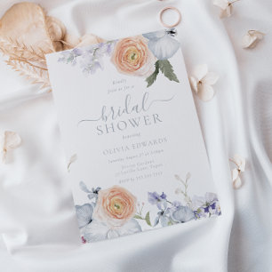 Peach Fuzz Dusty Blue Modern Vrijgezellenfeest Kaart