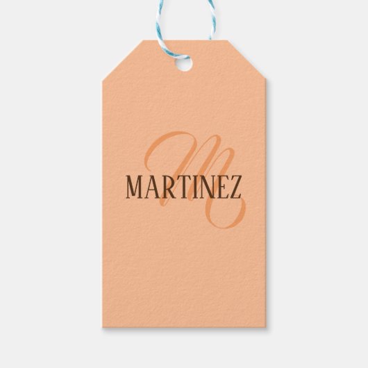 Peach Fuzz Elegante gepersonaliseerde naam Cadeaulabel (Voorkant)