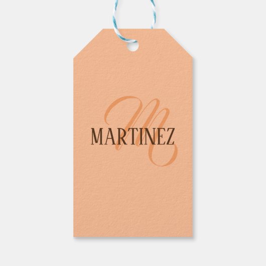 Peach Fuzz Elegante gepersonaliseerde naam Cadeaulabel (Achterkant)