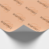 Peach Fuzz Elegante gepersonaliseerde naam Cadeaupapier (Hoek)