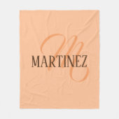 Peach Fuzz Elegante gepersonaliseerde naam Fleece Deken (Voorkant)