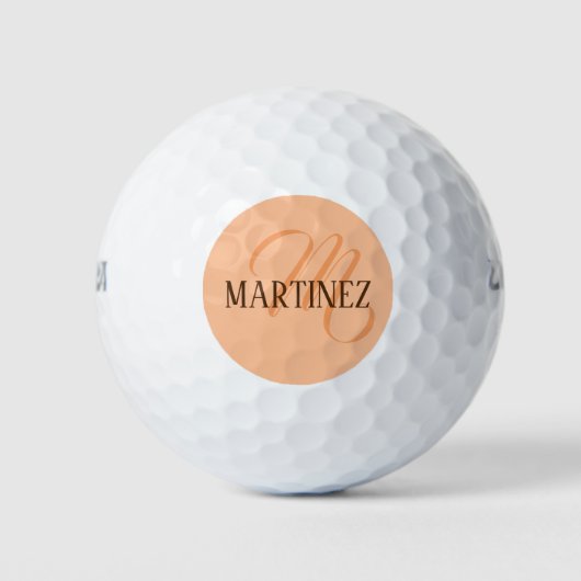 Peach Fuzz Elegante gepersonaliseerde naam Golfballen (Voorkant)