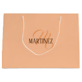 Peach Fuzz Elegante gepersonaliseerde naam Groot Cadeauzakje (Voorkant)