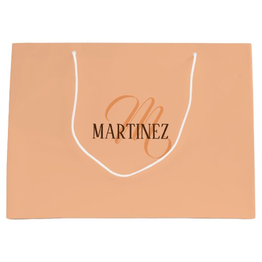 Peach Fuzz Elegante gepersonaliseerde naam Groot Cadeauzakje (Voorkant)