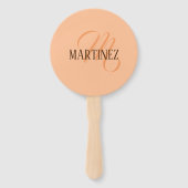 Peach Fuzz Elegante gepersonaliseerde naam Handwaaier (Achterkant)