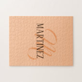 Peach Fuzz Elegante gepersonaliseerde naam Legpuzzel (Horizontaal)