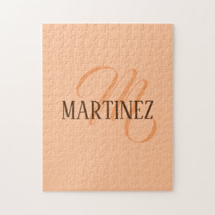Peach Fuzz Elegante gepersonaliseerde naam Legpuzzel