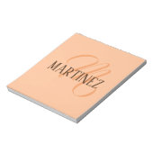 Peach Fuzz Elegante gepersonaliseerde naam Notitieblok (Linkerzijde)