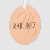 Peach Fuzz Elegante gepersonaliseerde naam Ornament (voorkant)