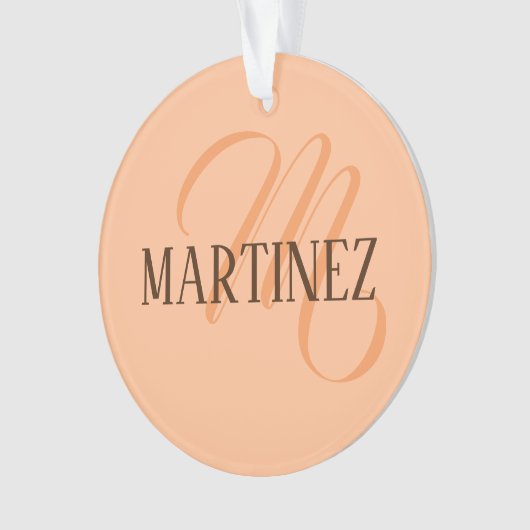 Peach Fuzz Elegante gepersonaliseerde naam Ornament (voorkant)