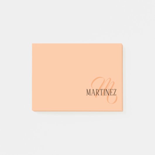Peach Fuzz Elegante gepersonaliseerde naam Post-it® Notes (Voorkant)