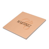 Peach Fuzz Elegante gepersonaliseerde naam Tegeltje (Zijkant)