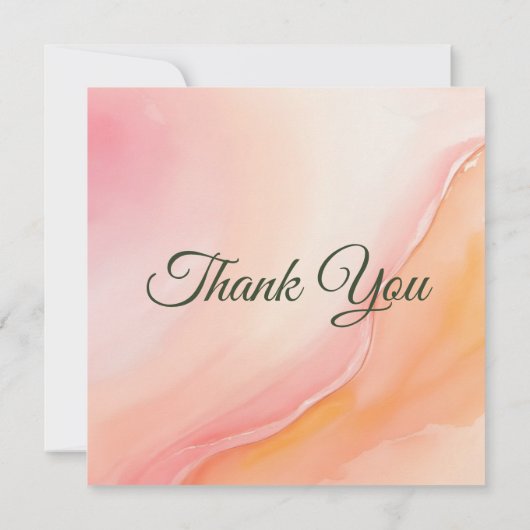 Peach Fuzz Floral Roos Achtergrond Bedankkaart (Achterkant)